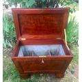Regency mahogany cellarette / wine cooler with fitted liner
