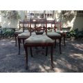 Set of six rare Regency mahogany dining chairs