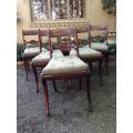 Set of six rare Regency mahogany dining chairs