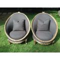 Pair French Gilded Empire Tub Arm Chairs \ Sofa Seat Armchairs (Available in dark and light grey)