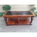 A 19th Century Oak Library Table with Leather Top, Circa 1890. Provenance. JHB Advocate