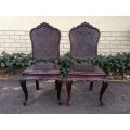 Pair 19th Century Andalusian Louise XV style Walnut Chairs