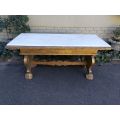A 20TH Century Ornately Carved And Hand- Gilded Wooden Entrance Hall / Refectory / Dining Table w...
