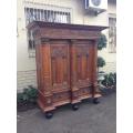 Early 19th Century German Carved Oak Cabinet - ND