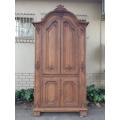 Louis Xv Oak Carved 4-Door Cabinet With Key