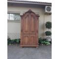 Louis Xv Oak Carved 4-Door Cabinet With Key