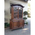 A 19th Century French Louis XVI Buffet Deux Corps Cabinet with Glazed doors