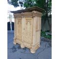 An 18th Century Continental Bleached / Natural Oak Cupboard The Interior Fitted With An Array Of ...