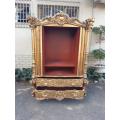 A 19th Century French Style Gold Painted Cabinet with Two Drawers