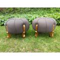 Pair of French Style Hand-Gilded with Gold Leaf Tuffets / Ottomans