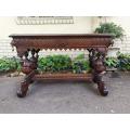 Fench Dauphine Carved Oak Desk/Table. Circa 1870