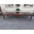 Victorian Style Mahogany Ext Dining Table With Crank, On Castors  (12 Seater)