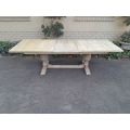 A 20th Century French Style Carved Oak Dining / Refectory Draw Leaf Table in a Contemporary Bleac...