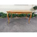 French Walnut Parquetry Extending Dining Table Parquetry Top, Slight Serpentine Outer Edge And Ca...
