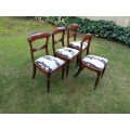 A Set Of Four (4) Rare William Iv Rosewood Dining Chairs (British Antique Dealer Association Stamp)
