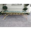 A Custom-Made Wrought Iron Table Hand Gilded with Gold Leaf with Bevelled Glass Top (10 Seater)