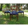 A Set Of Four (4) 4 Victorian Walnut Framed Dining Chairs