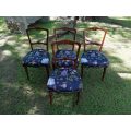 A Set Of Four (4) 4 Victorian Walnut Framed Dining Chairs