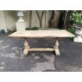 French Provincial Bleached / Natural Oak Refectory table/ Dining Table (8-Seater)