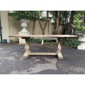 French Provincial Bleached / Natural Oak Refectory table/ Dining Table (8-Seater)