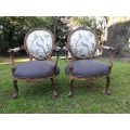 A Pair Of French Gilded Arm Chairs - ND