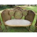 A Set Of Gilded Rattan Bergere Style Settee With Two Chairs (3 Piece) *Still To Be Reupholstered*