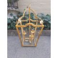 A Pair of Hand Gilded Large Sized Lanterns With Drip Trays For Candles