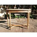 French Style Wooden Half-Moon Console Table Hand Gilded With  Gold Leaf With Marble Top