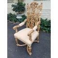 A Flemish Style Carved Wooden Armchair