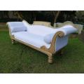 A Regency Carved Bleached  / Natural Mahogany Settee on Castors