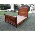 A Vintage French Carved Three-quarter Walnut Bed