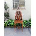 Italian Chippendale Cathedral Style Mahogany Architectural Birdcage Circa 1950's