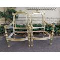 A Pair French Style Ornately Carved and Gilded Armchair