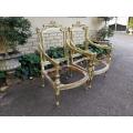 A Pair French Style Ornately Carved and Gilded Armchair