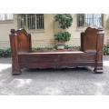 A French Mahogany Lit Bateau Daybed/Bed. Dimensions: 112cm high, 134cm wide, 213cm length, 123c...