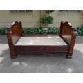 A French Mahogany Lit Bateau Daybed/Bed. Dimensions: 112cm high, 134cm wide, 213cm length, 123c...
