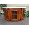 A 19th Century English Burr Walnut And Marquetry Bow Front Credenza / Sideboard With Original Car...