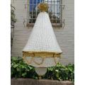 An Antique Gold Beaded Empire Style Chandelier