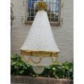 An Antique Gold Beaded Empire Style Chandelier