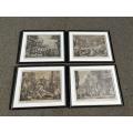 A Set of Four (4) Engravings (each signed and Inscribed in the plate After William Hogarth 1) ELE...