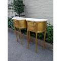 A Pair of French Style Hand-Gilded Wooden Pedestals