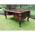 A 20th Century Large Carved Mahogany Desk
