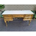 A 20th Century French Style Hand Gilded Desk / Table with Marble Top