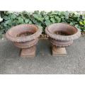 A Pair Of 20th Century French Cast Iron Urns