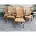 A 20th Century Circa Mid 1950s Set Of Eight French Carved Oak Dining Chairs
