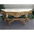 A 20th Century French Style Marble and Gilt-wood Console Table