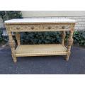 An Antique Victorian Ornately Carved Oak Drinks Table/Entrance Table/Server with Marble Top and i...