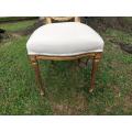 A French Balloon-Back Ornate Chair On Fluted Legs Gilded Dining Chair (Single)