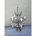 A French Style Gallery Brass and Crystal Table Lamp in a Gold Finish (Medium)