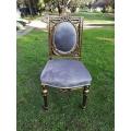 A French Style Ornately Carved and Gilded Dining Chair (Single chair)